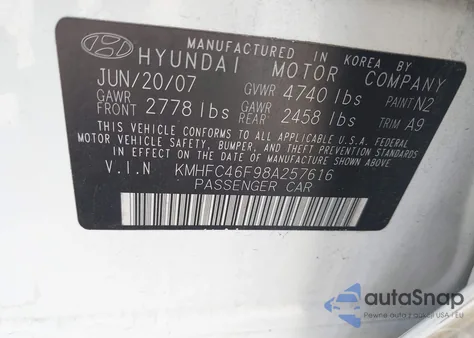2008 Hyundai Azera Limited from USA, damaged, VIN KMHFC46F98A257616